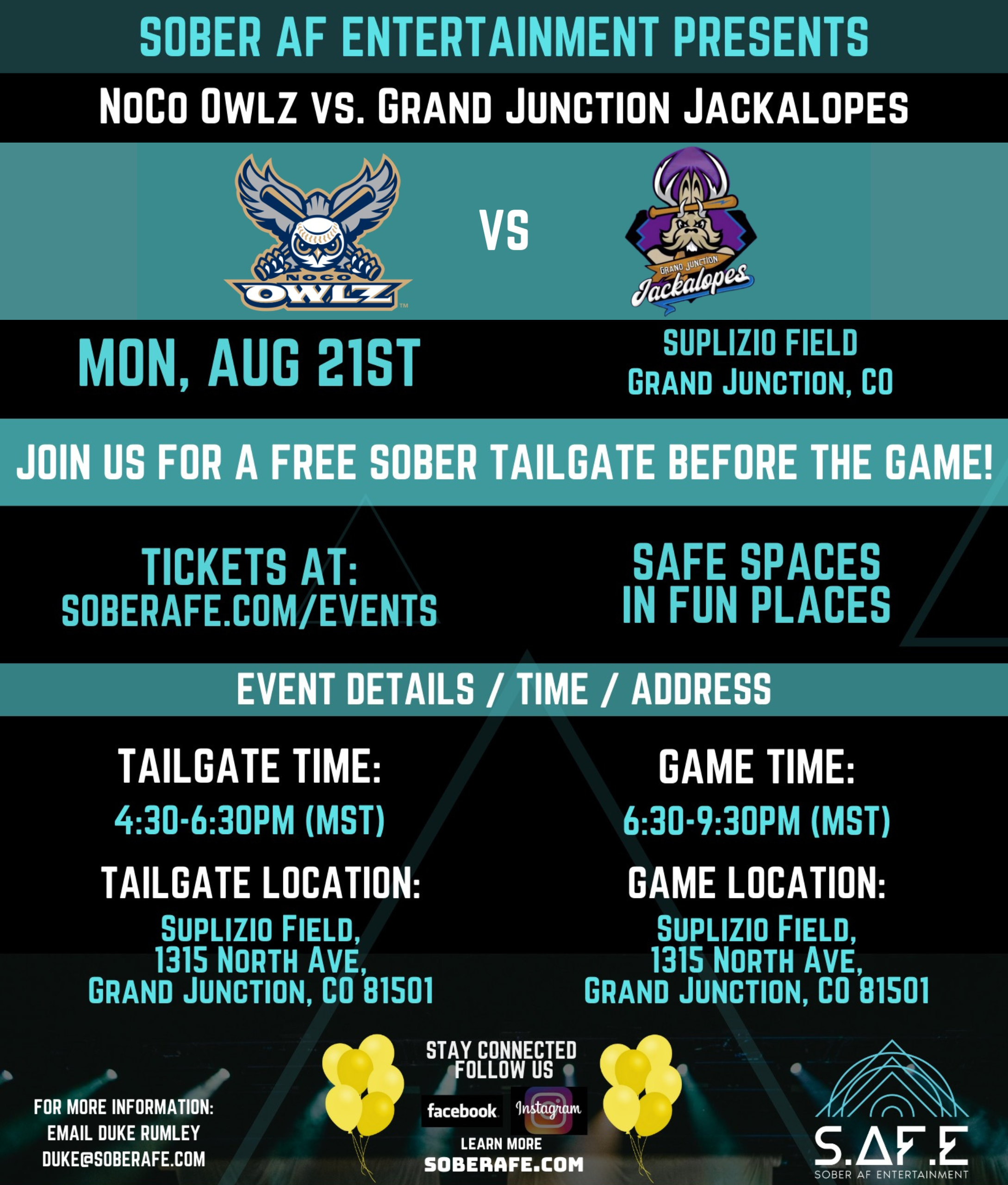 Sober Tailgate | NoCo Owlz vs. Grand Junction Jackalopes 